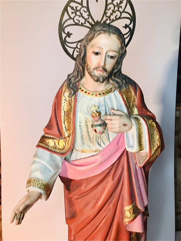 statue religieuse sacré coeur de jésus antiquités (2)